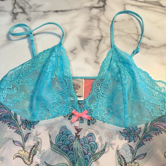 PTP 16 to 18 length 34 inches. has adjustable straps, turquoise blue pinks - Picture 2 of 5